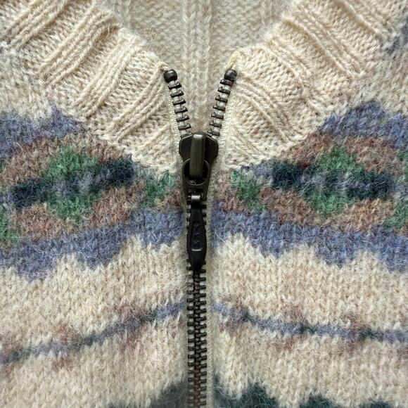 Vintage Croft and Barrow Wool Knit Zip Up Fair Isle Gorpcore Cardigan Sweater XL - Picture 4 of 10